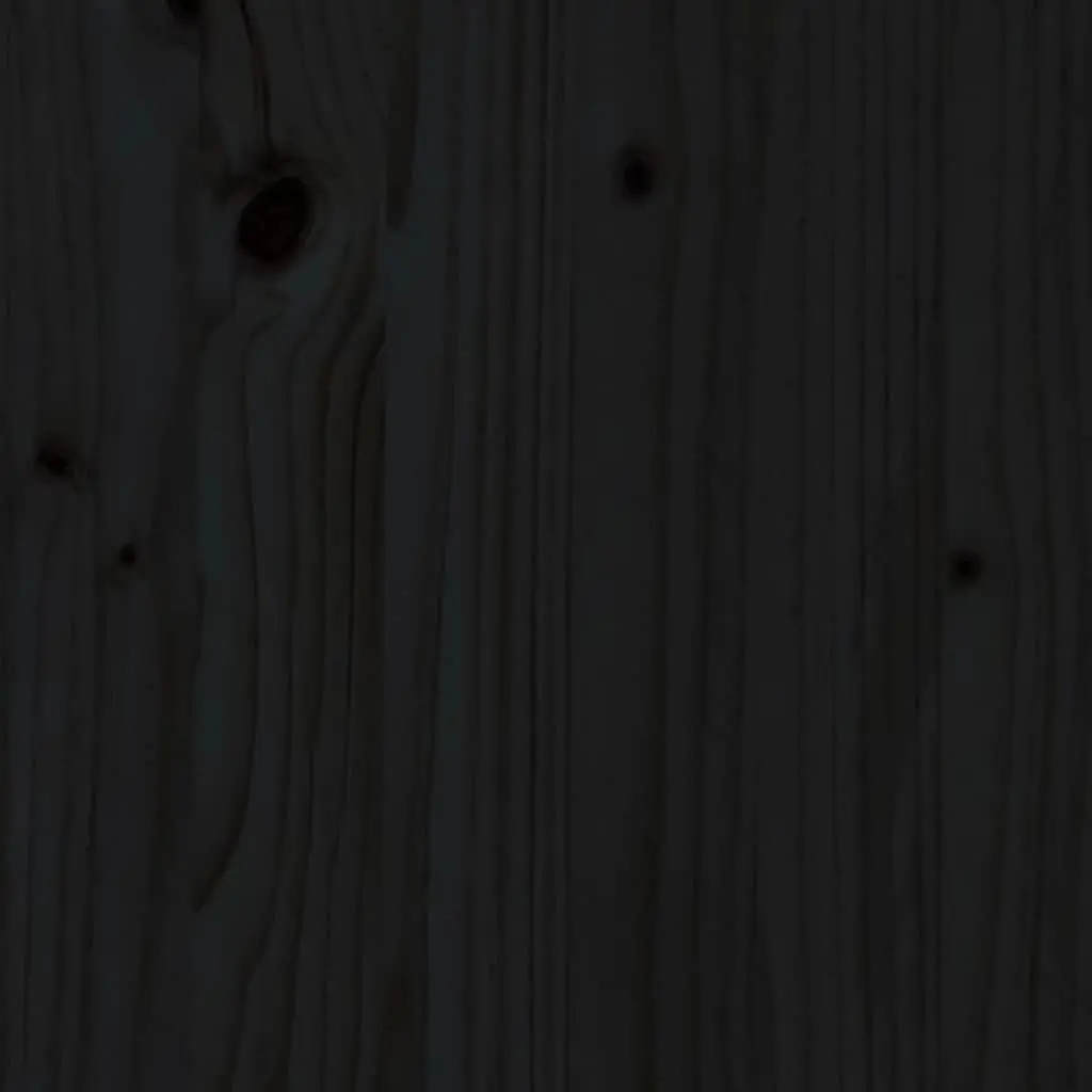 Bed Headboard Slatted 186cm Black Solid Pine Wood Modern Furniture