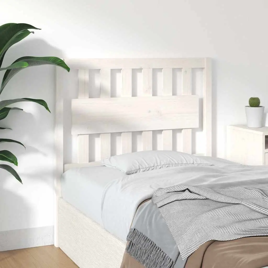 Bed Headboard White 95.5 cm Solid Pine Wood Rustic
