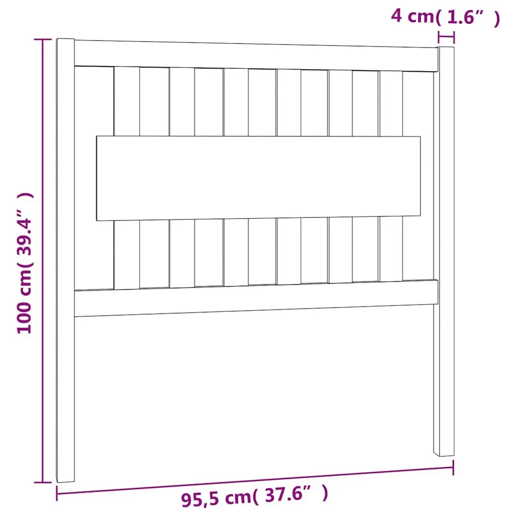 Bed Headboard White 95.5 cm Solid Pine Wood Rustic