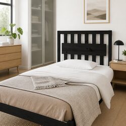 Rustic Black Solid Pine Bed Headboard 95.5cm