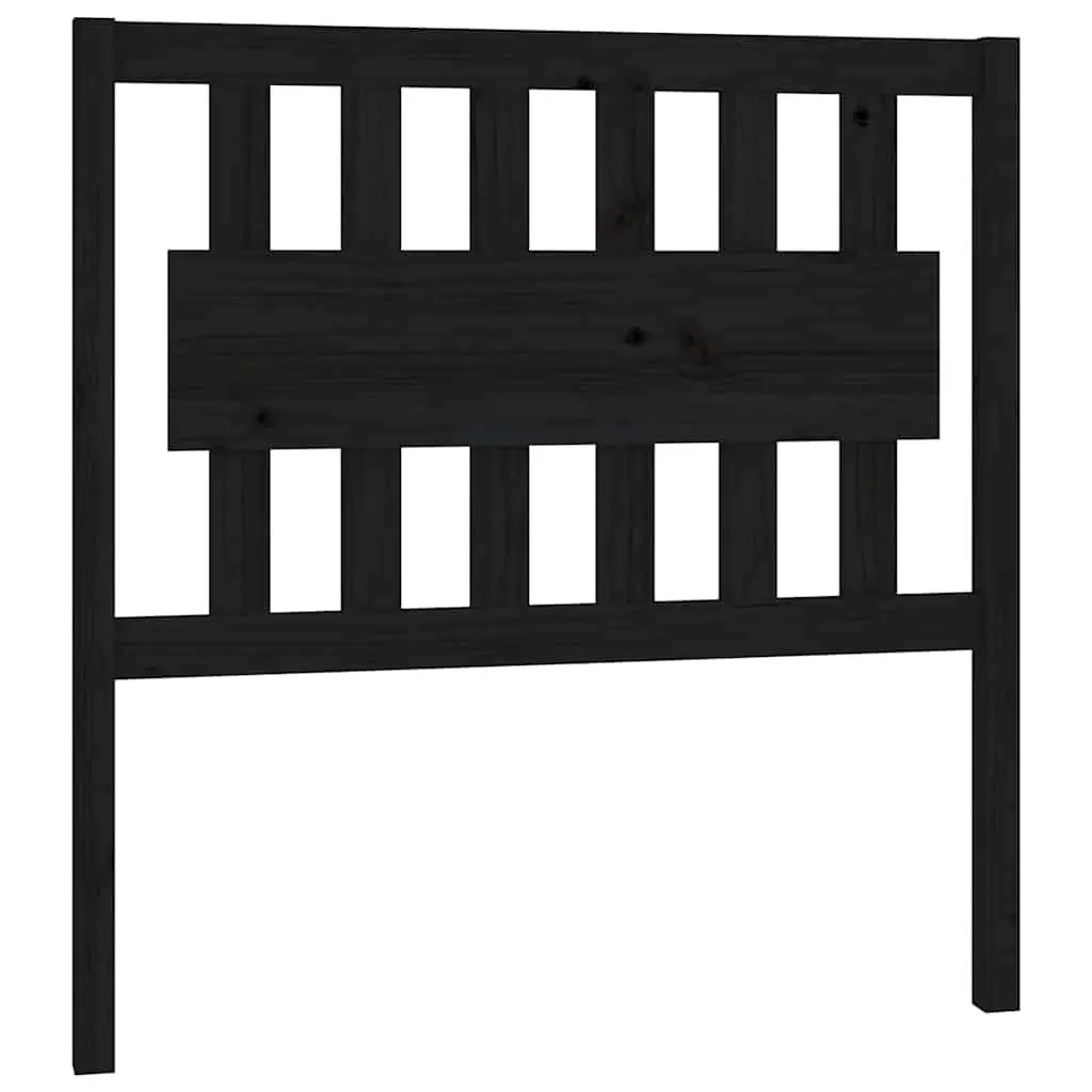 Bed Headboard Rustic Black 95.5cm Solid Pine Wood