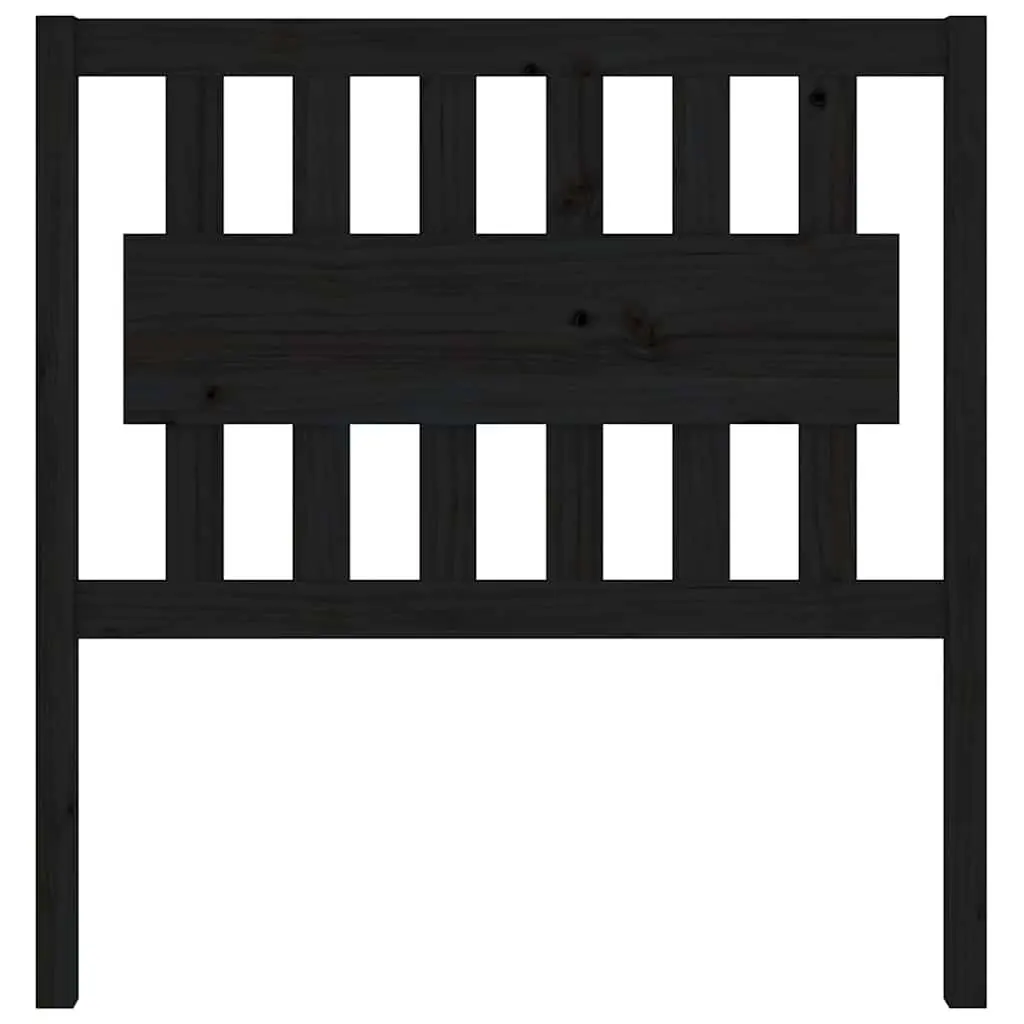 Bed Headboard Rustic Black 95.5cm Solid Pine Wood
