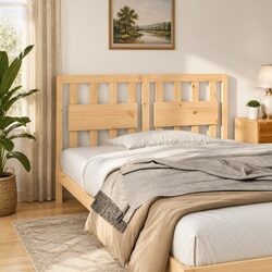 Rustic Solid Pine Wooden Bed Headboard 140.5 cm
