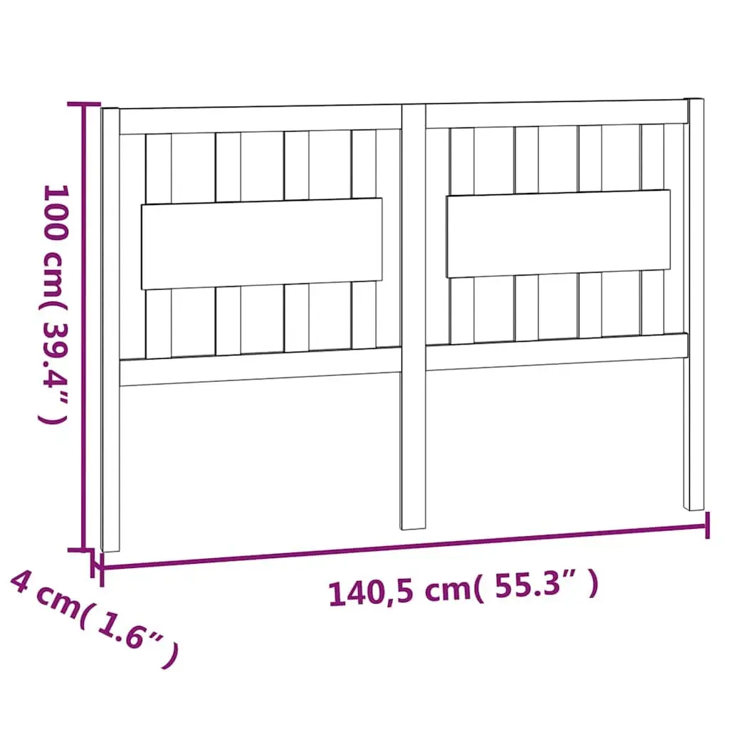 Wooden Bed Headboard Rustic 140.5 cm Brown Solid Pine Wood