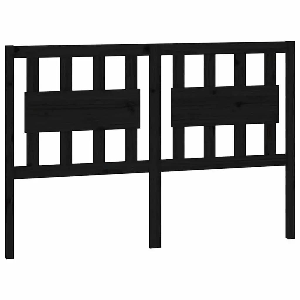 Bed Headboard Black 140.5 cm Solid Wood Pine Bedroom Furniture Rustic Design