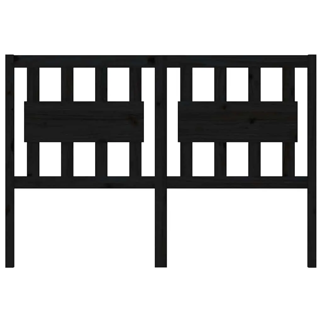 Bed Headboard Black 140.5 cm Solid Wood Pine Bedroom Furniture Rustic Design