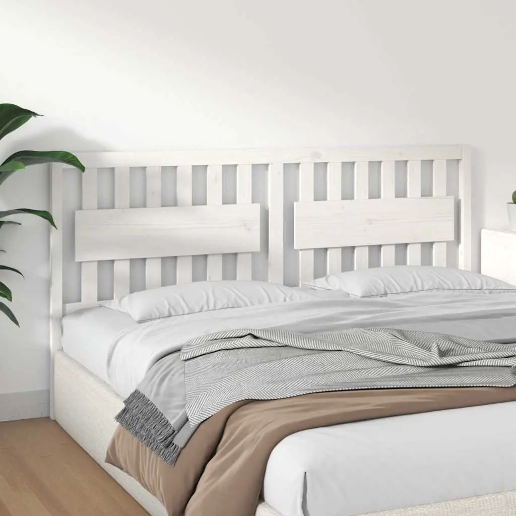 Solid Pine Wood Bed Headboard 185.5 cm White Classic Bedroom Furniture