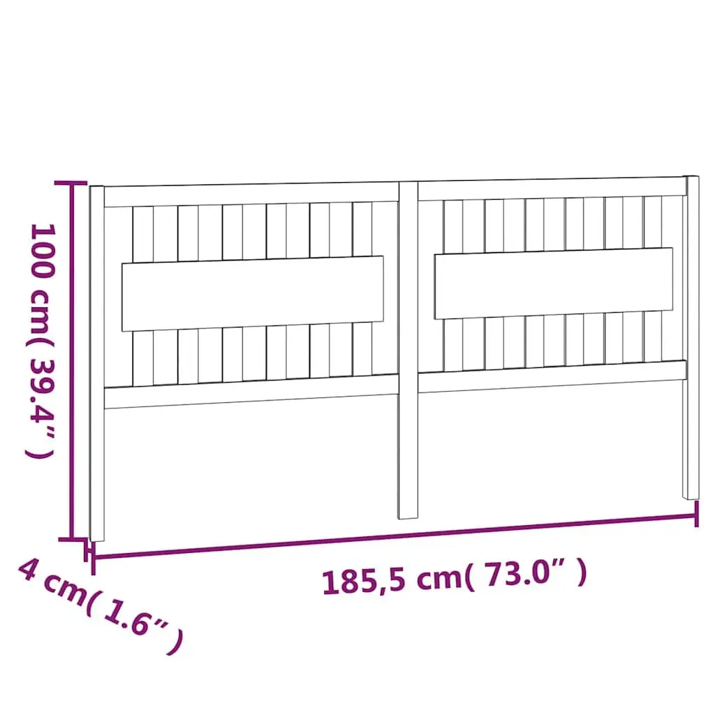 Solid Pine Wood Bed Headboard 185.5 cm White Classic Bedroom Furniture