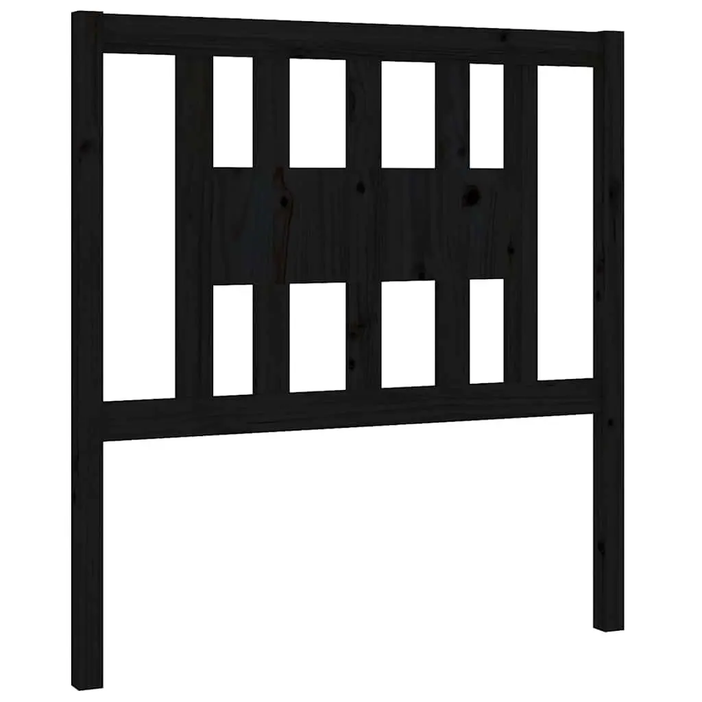 Headboard Black 96 cm Solid Wood Pine Bed Frame Bedroom Furniture Rustic Design