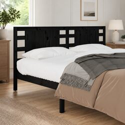 Black Solid Pine Bed Headboard for Cozy Bedrooms
