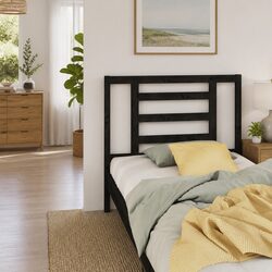 Stylish Black Pine Headboard 96 cm for Modern Bedrooms