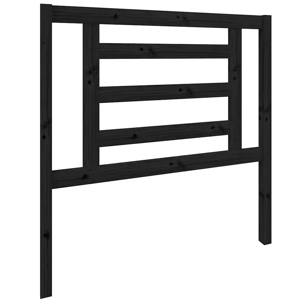 Bed Headboard Black 96 cm Solid Wood Pine Slatted Modern