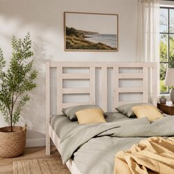 White Solid Pine Wood Bed Headboard 141 cm