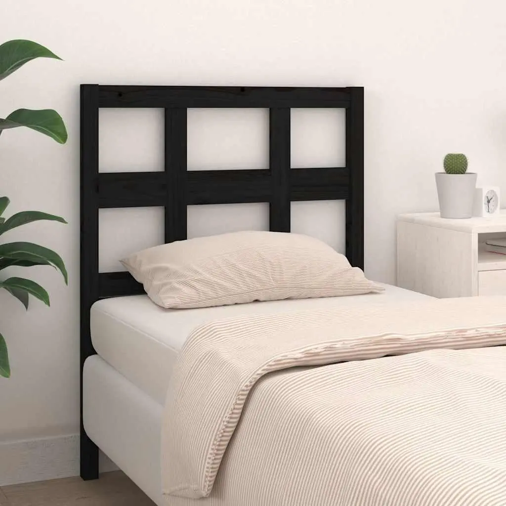 Bed Headboard Black 95.5cm Solid Pine Wood Rustic