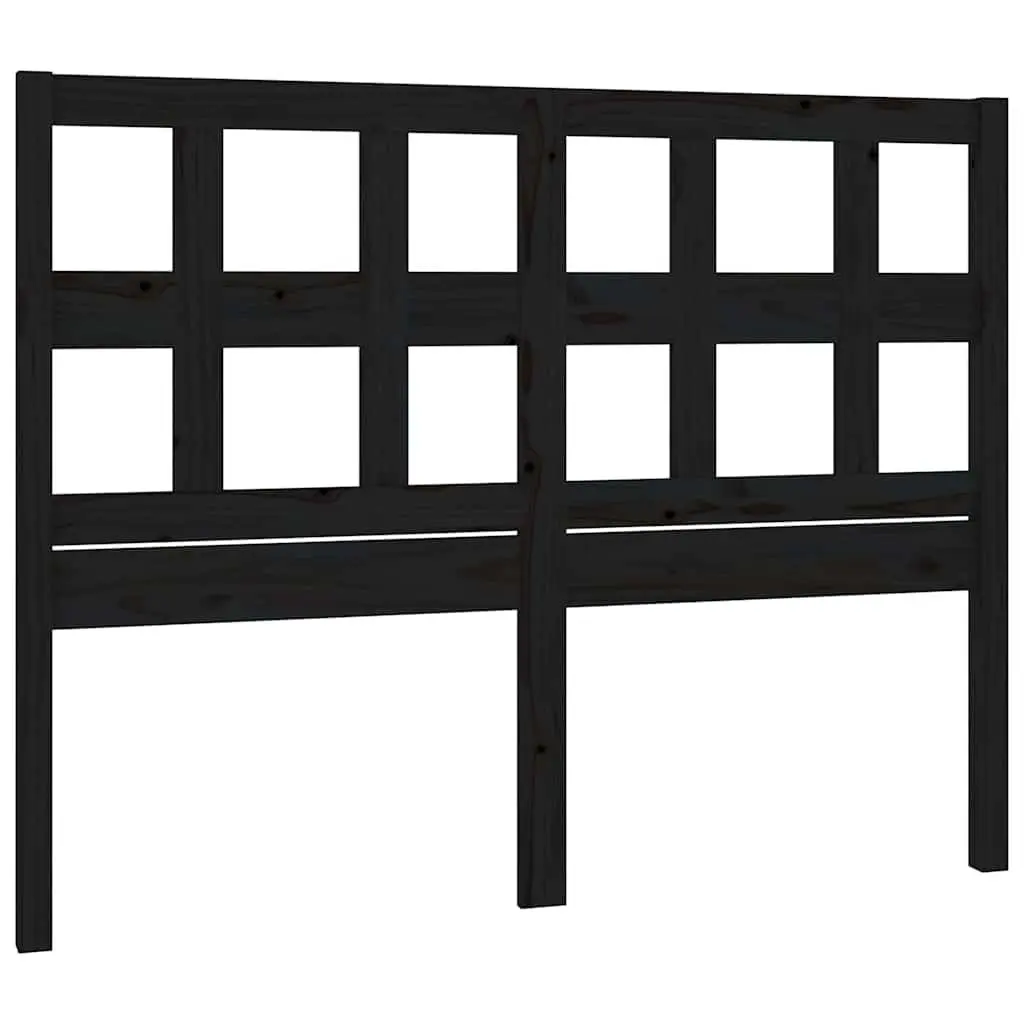 Black Solid Pine Wood Headboard 185.5cm for Bedrooms