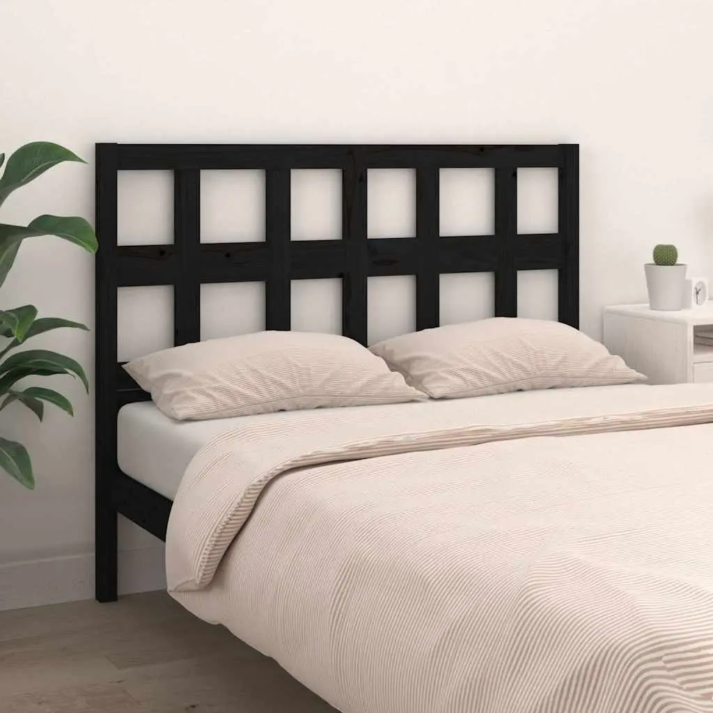Black Solid Pine Wood Headboard 185.5cm for Bedrooms
