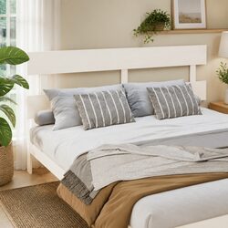 Elegant White Solid Wood Bed Headboard 184cm