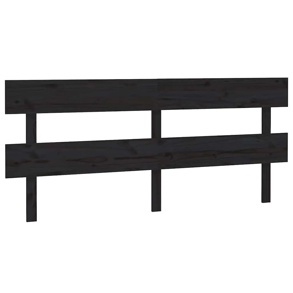 Bed Headboard Black 184cm Solid Pine Wood Bedroom Furniture