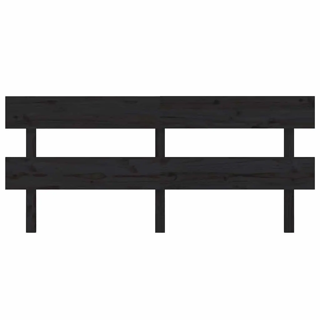 Bed Headboard Black 184cm Solid Pine Wood Bedroom Furniture
