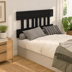 Black Solid Pine Wood Bed Headboard 138.5 cm
