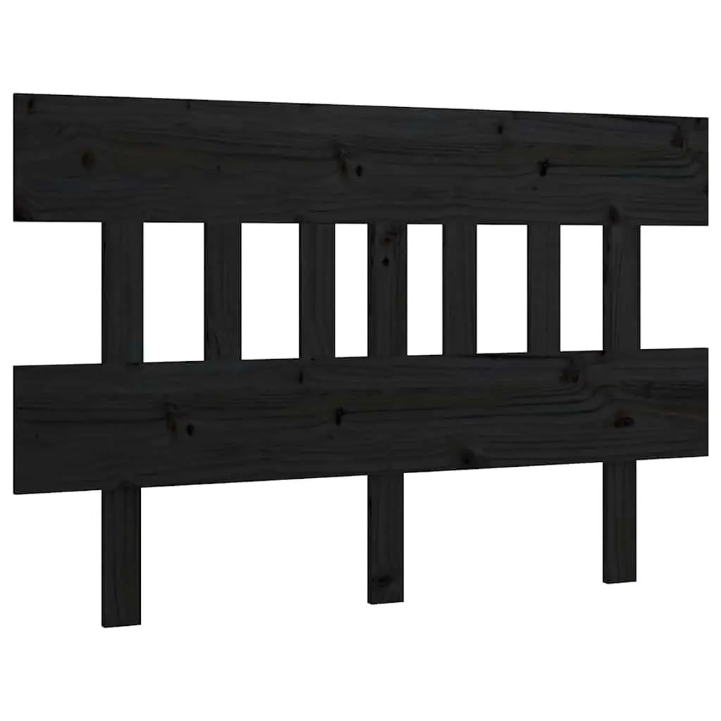 Bed Headboard Black 138.5 cm Solid Pine Wood