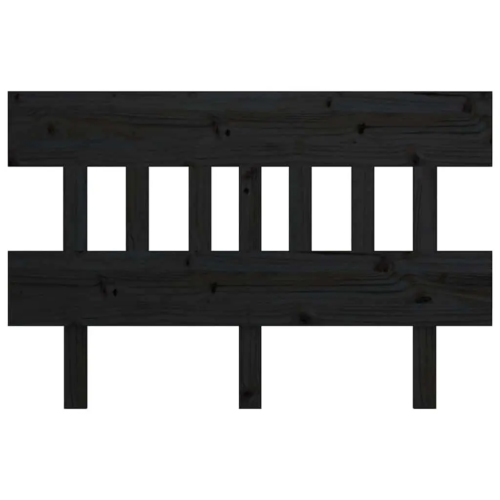 Bed Headboard Black 138.5 cm Solid Pine Wood