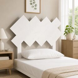 Stylish White Bed Headboard 92cm Solid Pine Wood