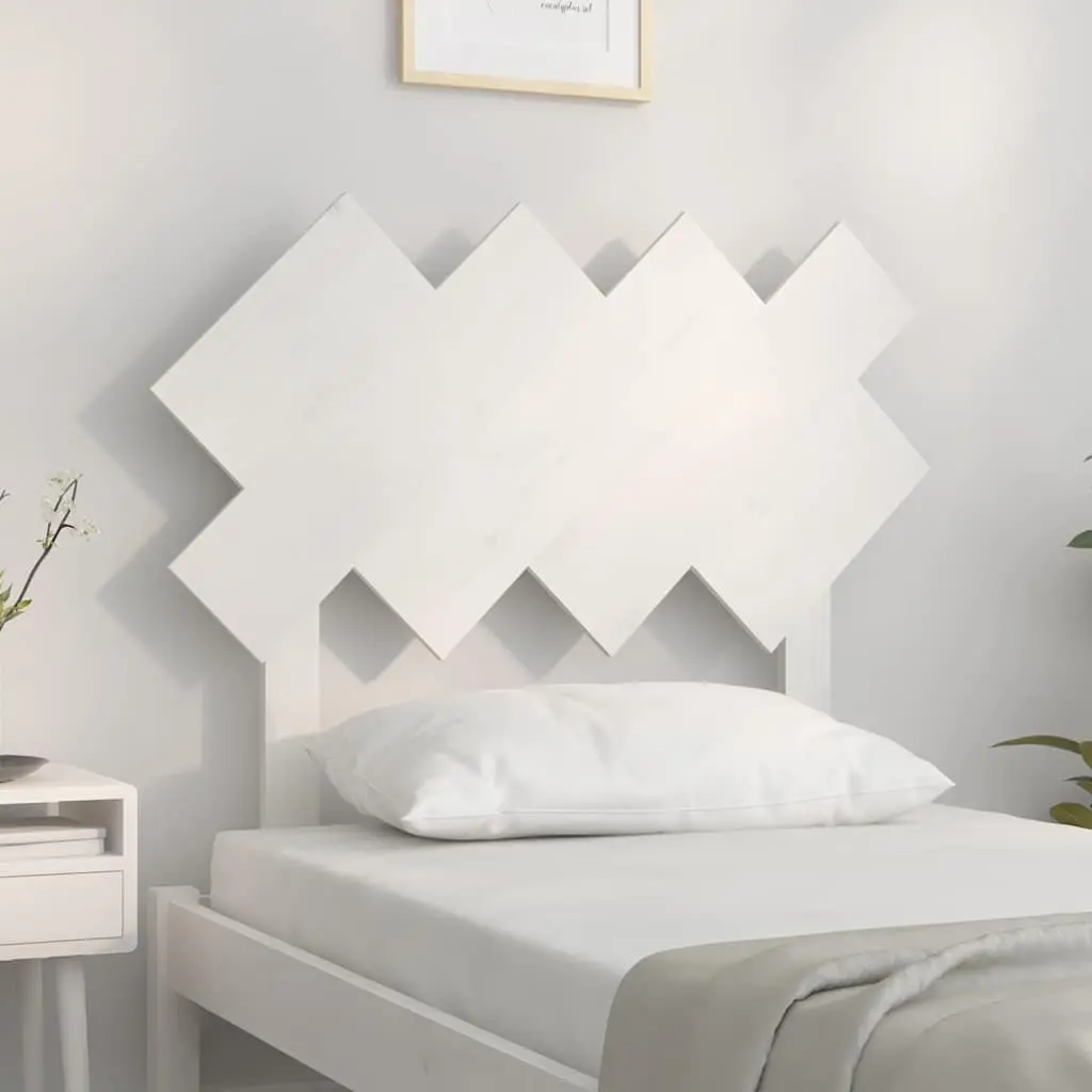 Bed Headboard White 92cm Solid Pine Wood
