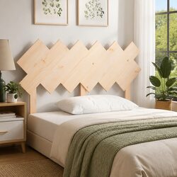 Rustic Solid Pine Wood Bed Headboard 132 cm