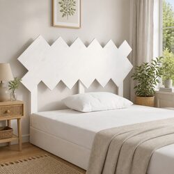 White Solid Pine Wood Bed Headboard 132 cm