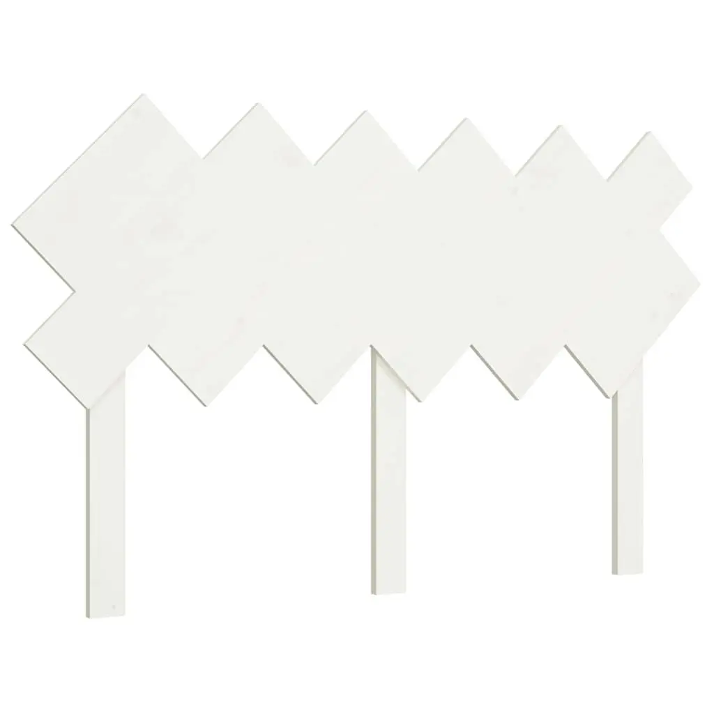 Solid Pine Wood Bed Headboard 132 cm White Wall Mount Rustic Style