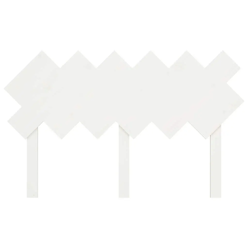 Solid Pine Wood Bed Headboard 132 cm White Wall Mount Rustic Style