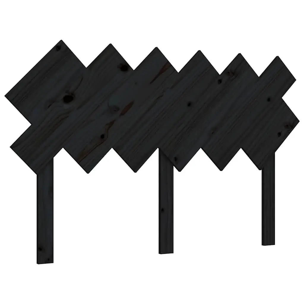 Bed Headboard Black 132cm Solid Wood Pine Rustic