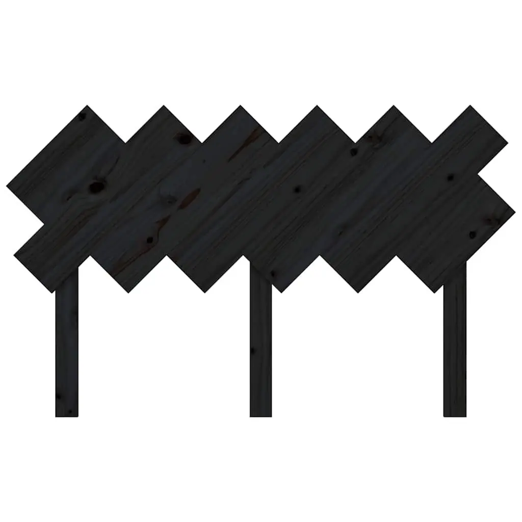 Bed Headboard Black 132cm Solid Wood Pine Rustic