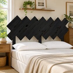 Rustic Black Bed Headboard in Solid Pine 151.5 cm