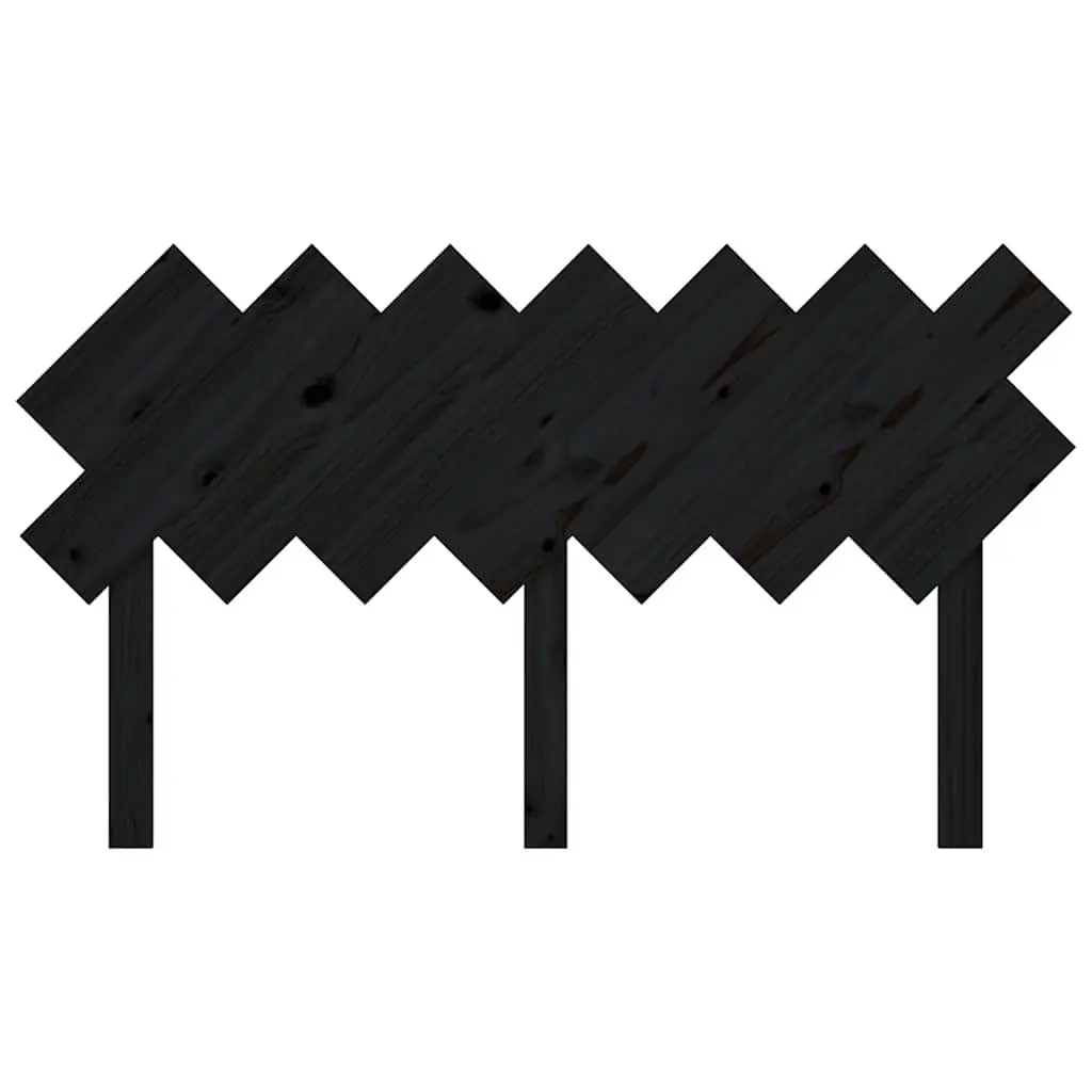 Bed Headboard Black 151.5 cm Solid Pine Wood Rustic Headboard