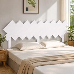 Rustic White Bed Headboard 178cm Solid Pine Furniture