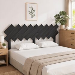 Black Solid Pine Bed Headboard 178 cm for Cozy Spaces