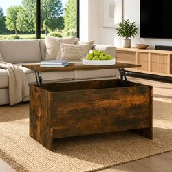 Lift-Top Coffee Table with Hidden Storage for Living Rooms