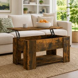 Lift Top Coffee Table in Brown Engineered Wood