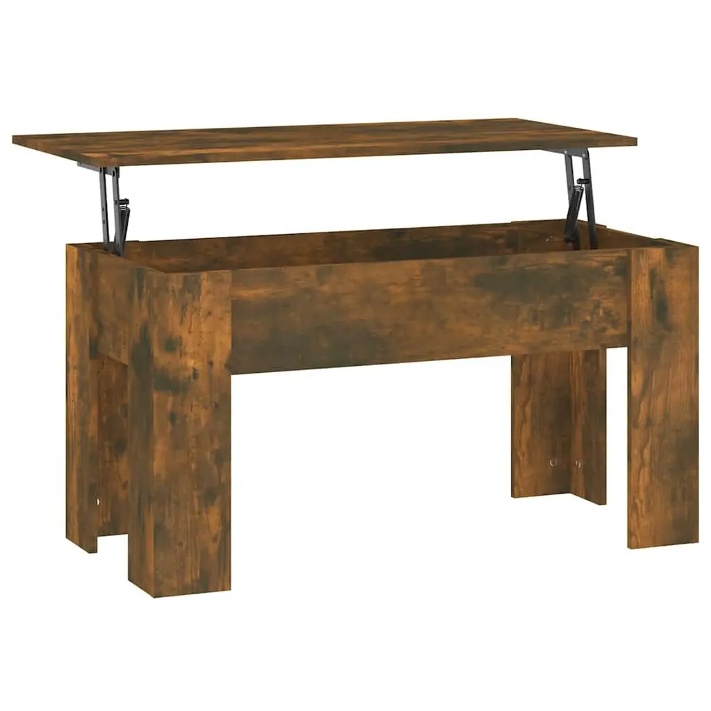 Lift Top Coffee Table Brown Engineered Wood Living Room Storage Desk Furniture