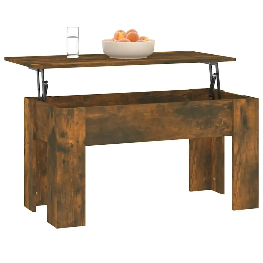 Lift Top Coffee Table Brown Engineered Wood Living Room Storage Desk Furniture