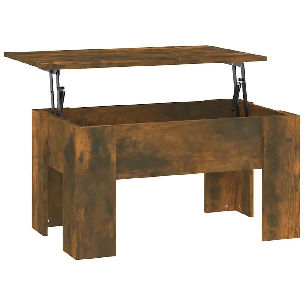 Coffee Table Lift Top Modern 79 x 49 x 41 cm Engineered Wood Smoked Oak Brown