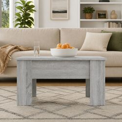 Lift-Top Coffee Table with Hidden Storage in Grey