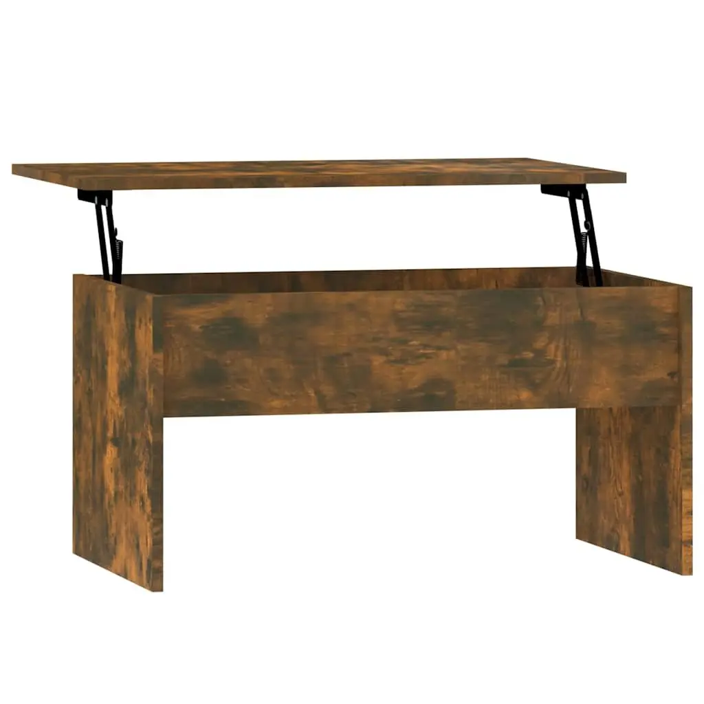 Coffee Table Lift Top Smoked Oak Modern 80L x 50.5W x 41.5H cm Engineered Wood