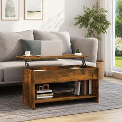 Lift-Top Coffee Table with Storage in Brown Engineered Wood