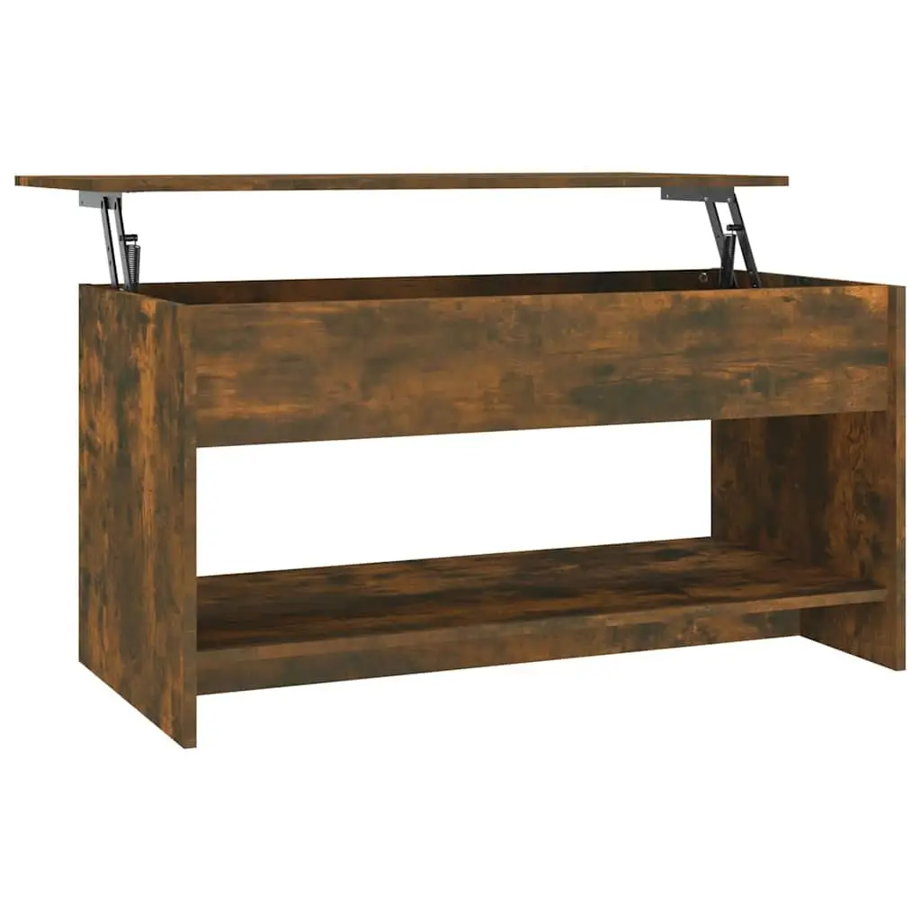 Lift-Top Coffee Table with Storage in Brown Engineered Wood