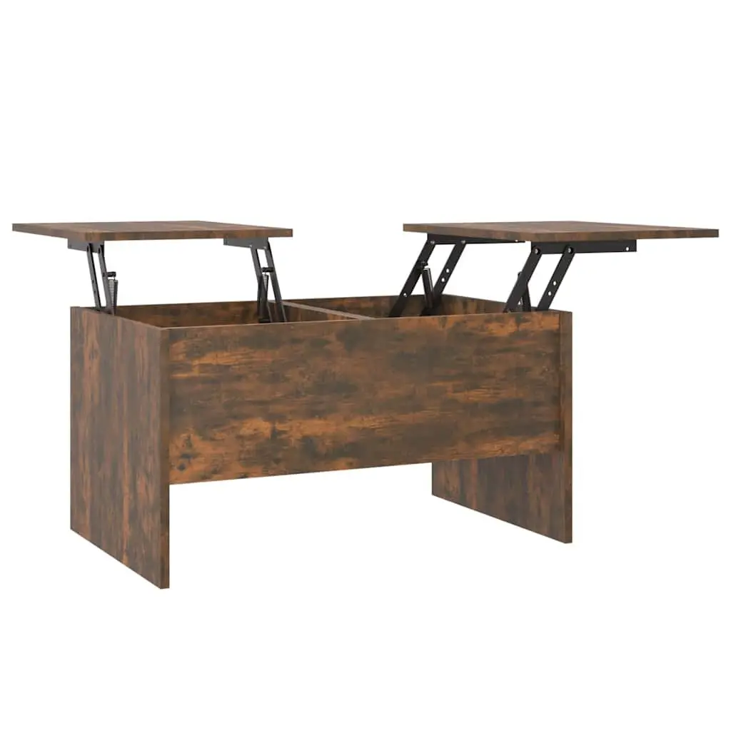 Lift-Top Coffee Table with Storage Compartments in Brown