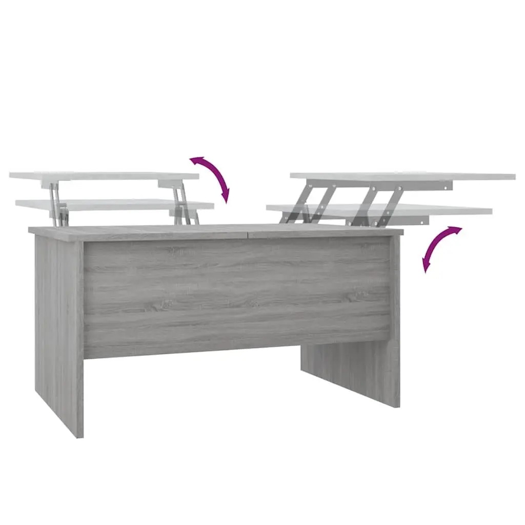 Grey Sonoma Coffee Table with Adjustable Storage
