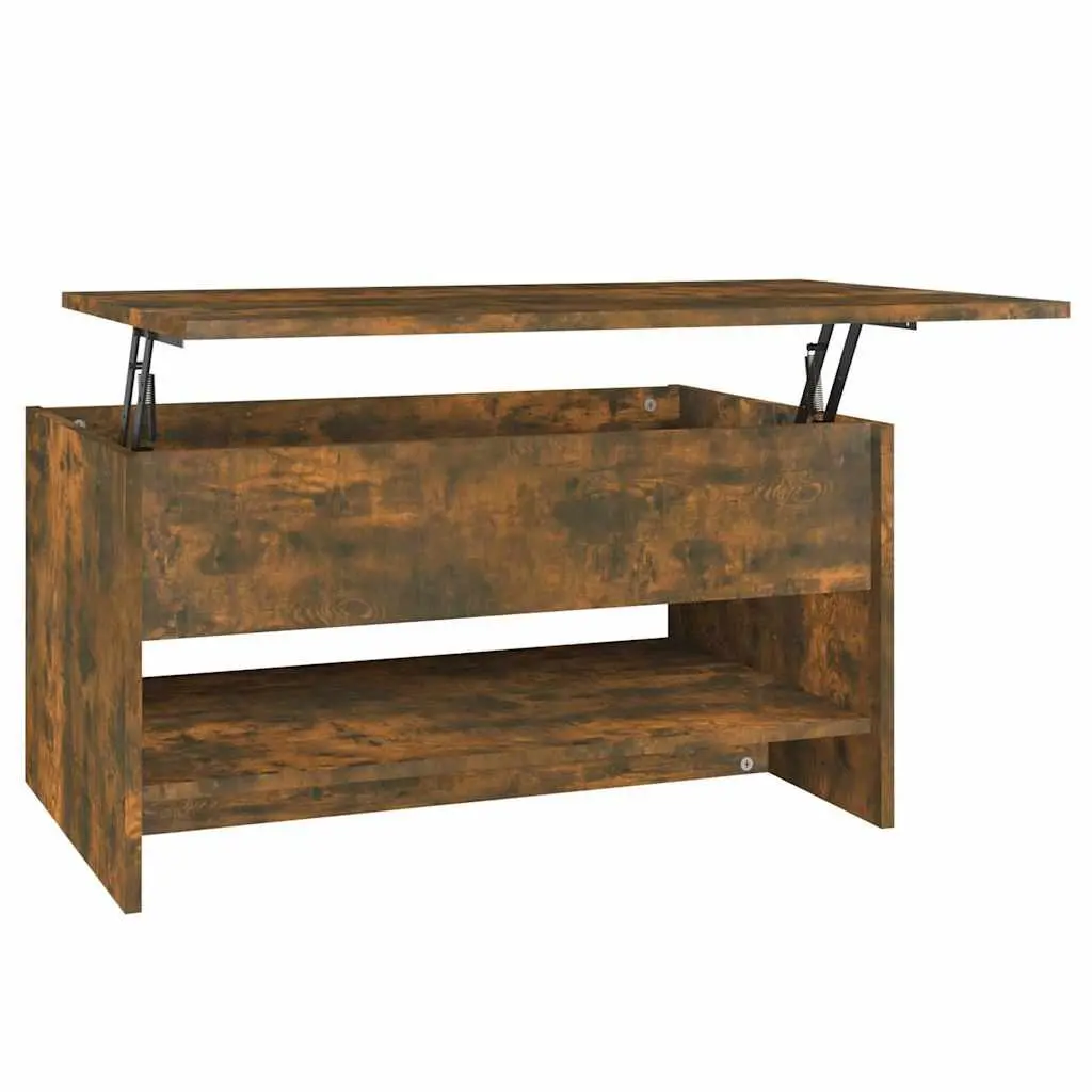 Coffee Table Smoked Oak Adjustable Liftable Top Engineered Wood